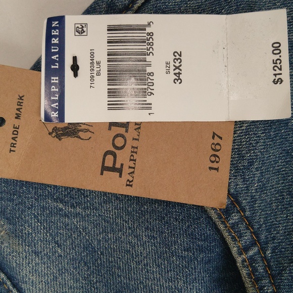 Polo Ralph Lauren the varick men's slim straight leg low rise light blue jeans - Picture 7 of 10